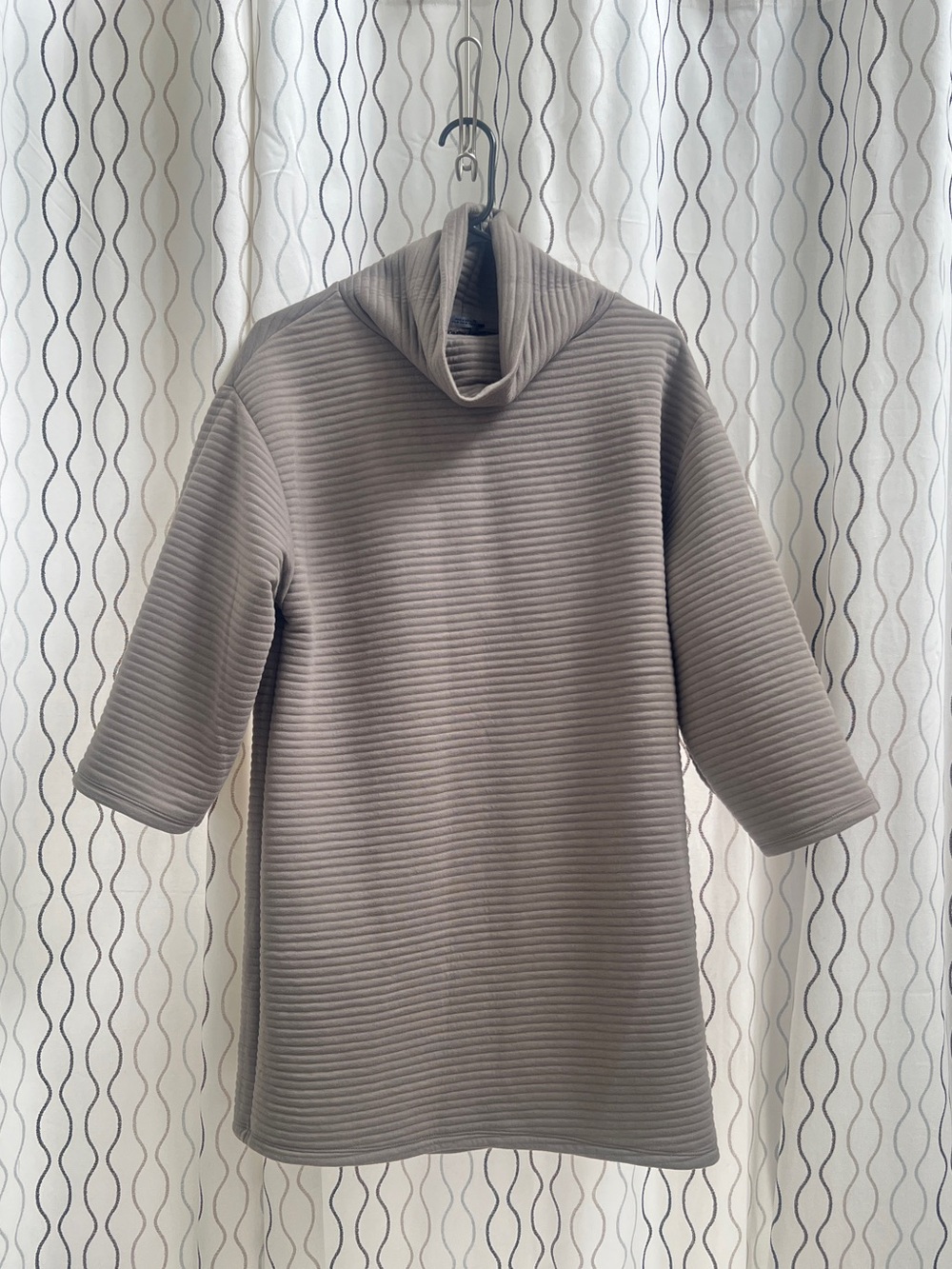 Zara Ribbed Cowl Neck Sweater - Taupe